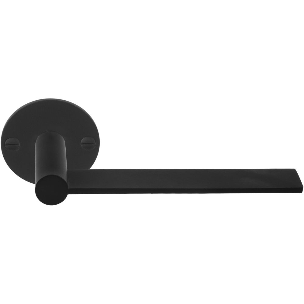 Deurkruk Mathieu Bruls EDGY EGR50 ongeveerd op ronde rozet - mat zwart