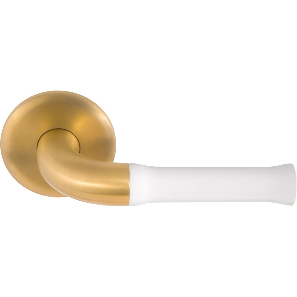 Deurkruk Edward van Vliet NOUR EV100/64 dubbel geveerd op rozet - PVD mat goud/wit