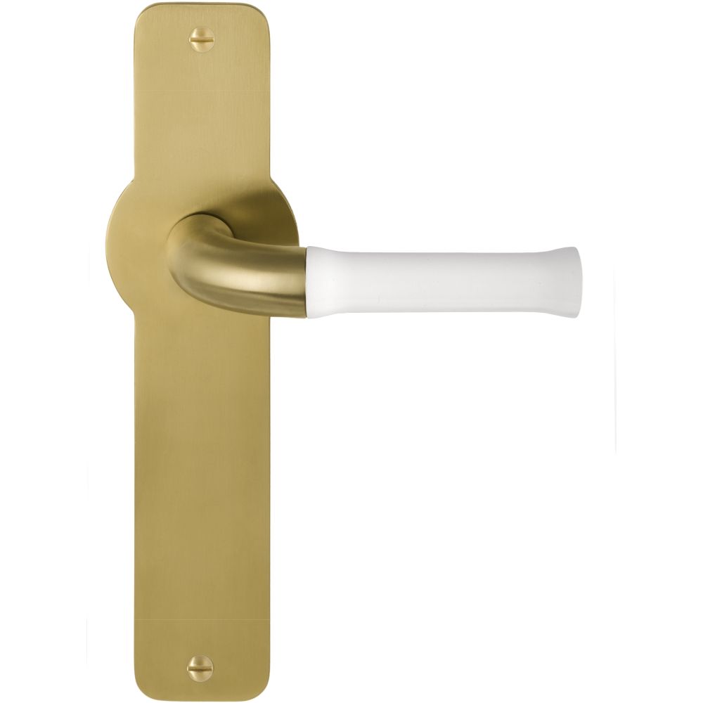 Deurkruk Edward van Vliet NOUR EV100P210SFC ongeveerd op schild blind - PVD mat goud/wit