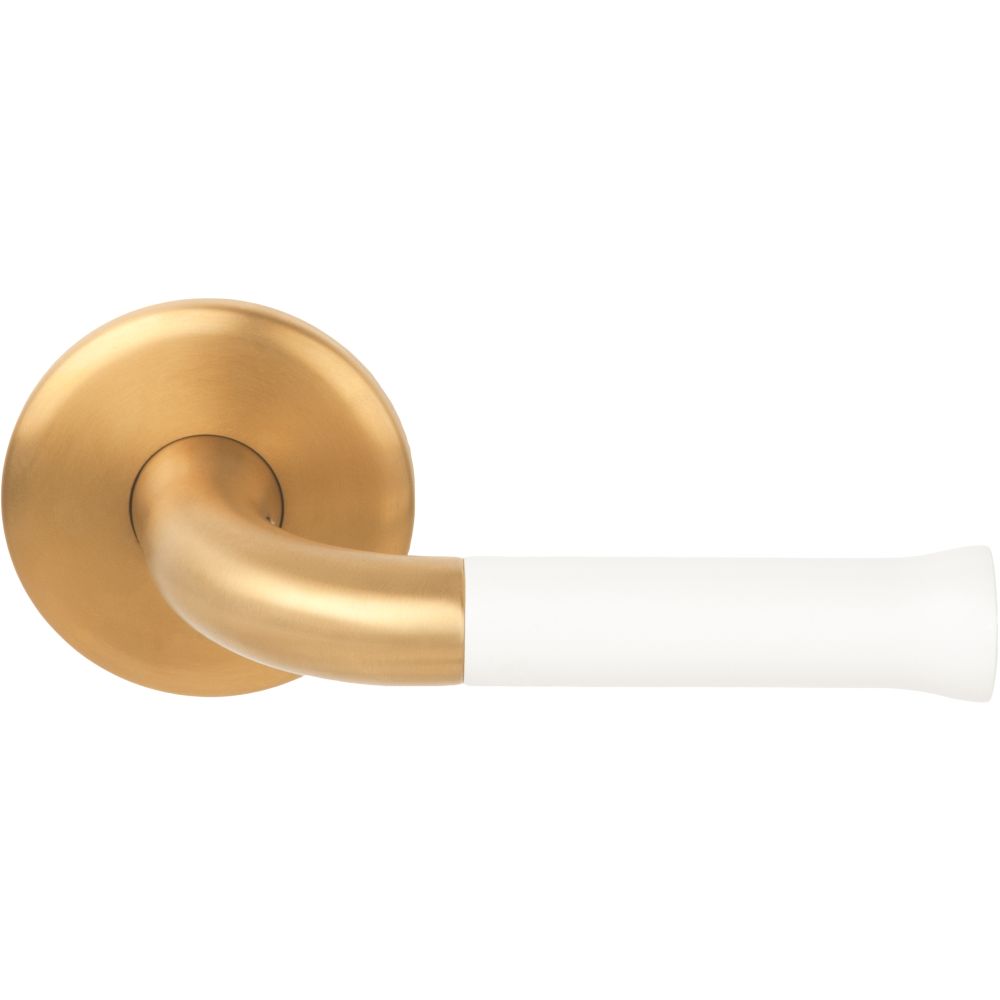 Deurkruk Edward van Vliet NOUR EV101/64 dubbel geveerd op rozet - PVD mat goud/wit