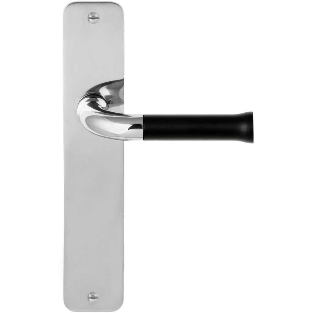 Deurkruk Edward van Vliet NOUR EV101P211SFC op schild blind - gepolijst RVS/mat zwart