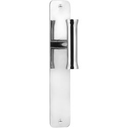 Deurkruk Edward van Vliet NOUR EV102ZLP211SFC zonder logo ongeveerd op schild blind - gepolijst RVS