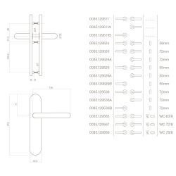 Deurkruk 1295 Rond op verdekt schild blind met nokken 7mm RVS EN1906/4 klein krukgat