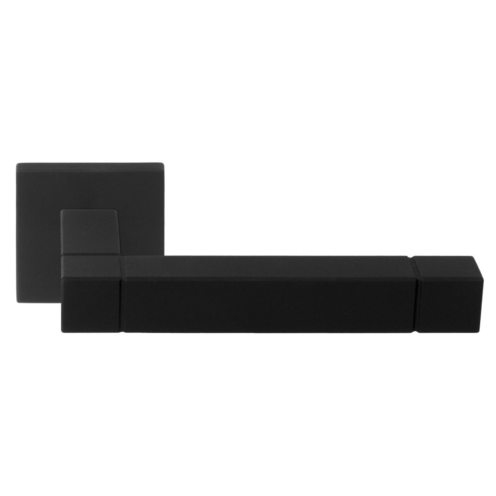 Deurkruk Jan des Bouvrie SQUARE JB100G geveerd op rozet - mat zwart