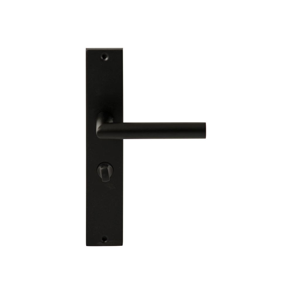 Deurkruk Toledo Zwart op rechthoekig langschild WC55mm met 8mm stift