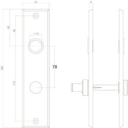 Kortschild rechthoekig met toilet-/badkamersluiting 78/8 mat zwart