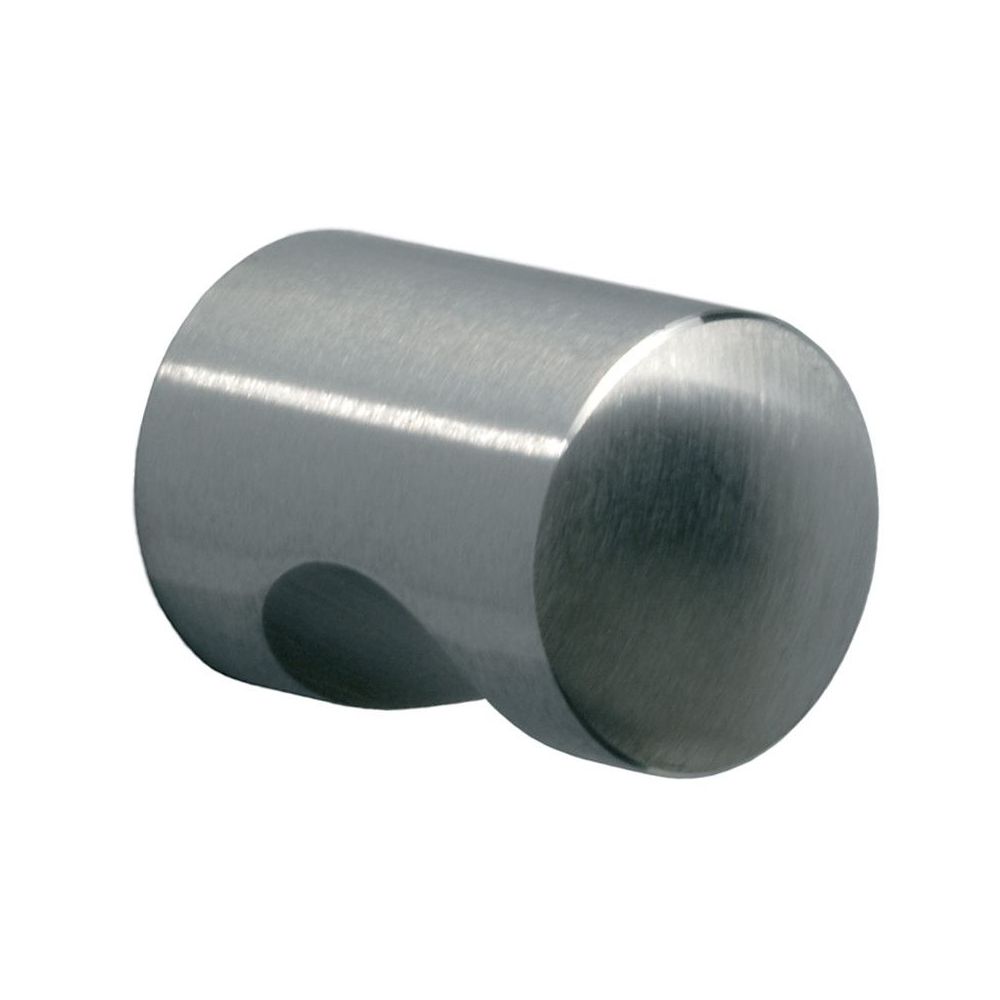 Meubelknop cilinder met duimgrip - RVS