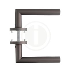 Deurkruk Hoek 90° op rozet met nokken ø53x8 - antraciet