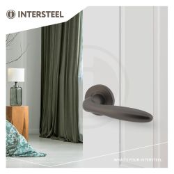 Deurkruk Jupiter op rozet met nokken ø53x8 - antraciet