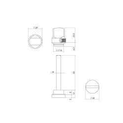 WC-olive los 8mm - mat zwart