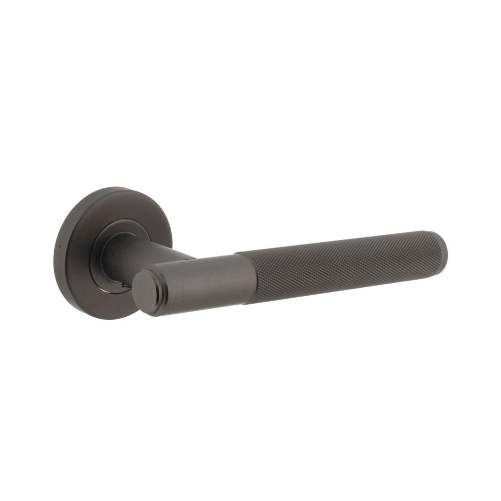 Intersteel Gatdeel rechts deurkruk Rombo op rozet ø53x8 - antraciet