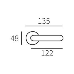 Gatdeel deurkruk Silvia op rond rozet - messing getrommeld