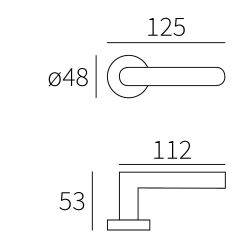 Gatdeel rechts deurkruk Adriana op rond rozet messing getrommeld