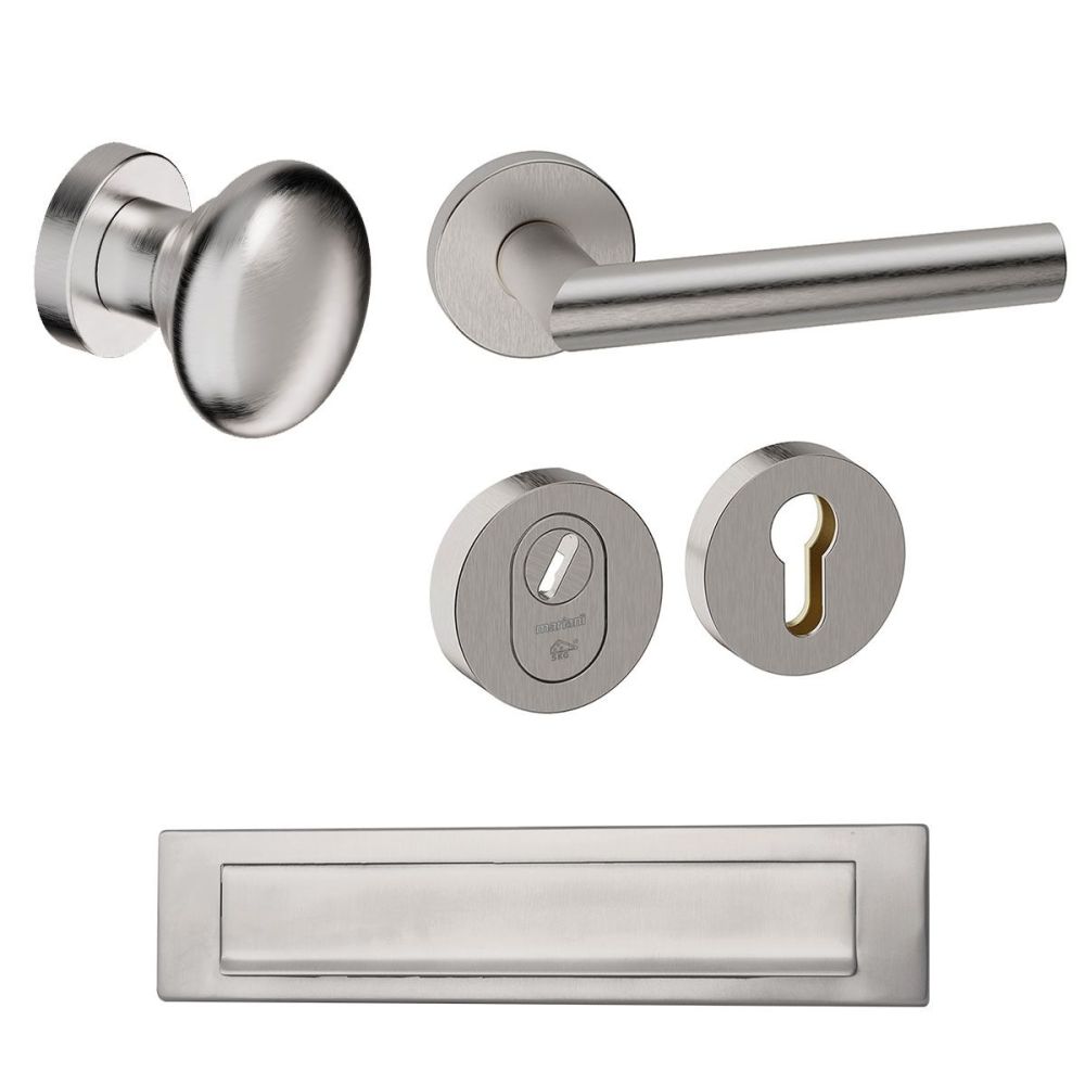 Voordeurset Attival rond RVS met anti-kerntrek SKG***