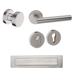 Voordeurset Piano rond RVS met anti-kerntrek SKG***