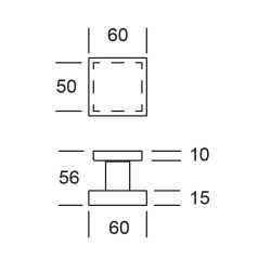 Voordeurset Quadro 60 vierkant RVS met anti-kerntrek SKG***