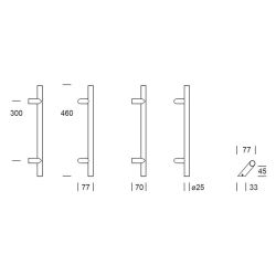 Voordeurset rond met greep RVS anti-kerntrek SKG***