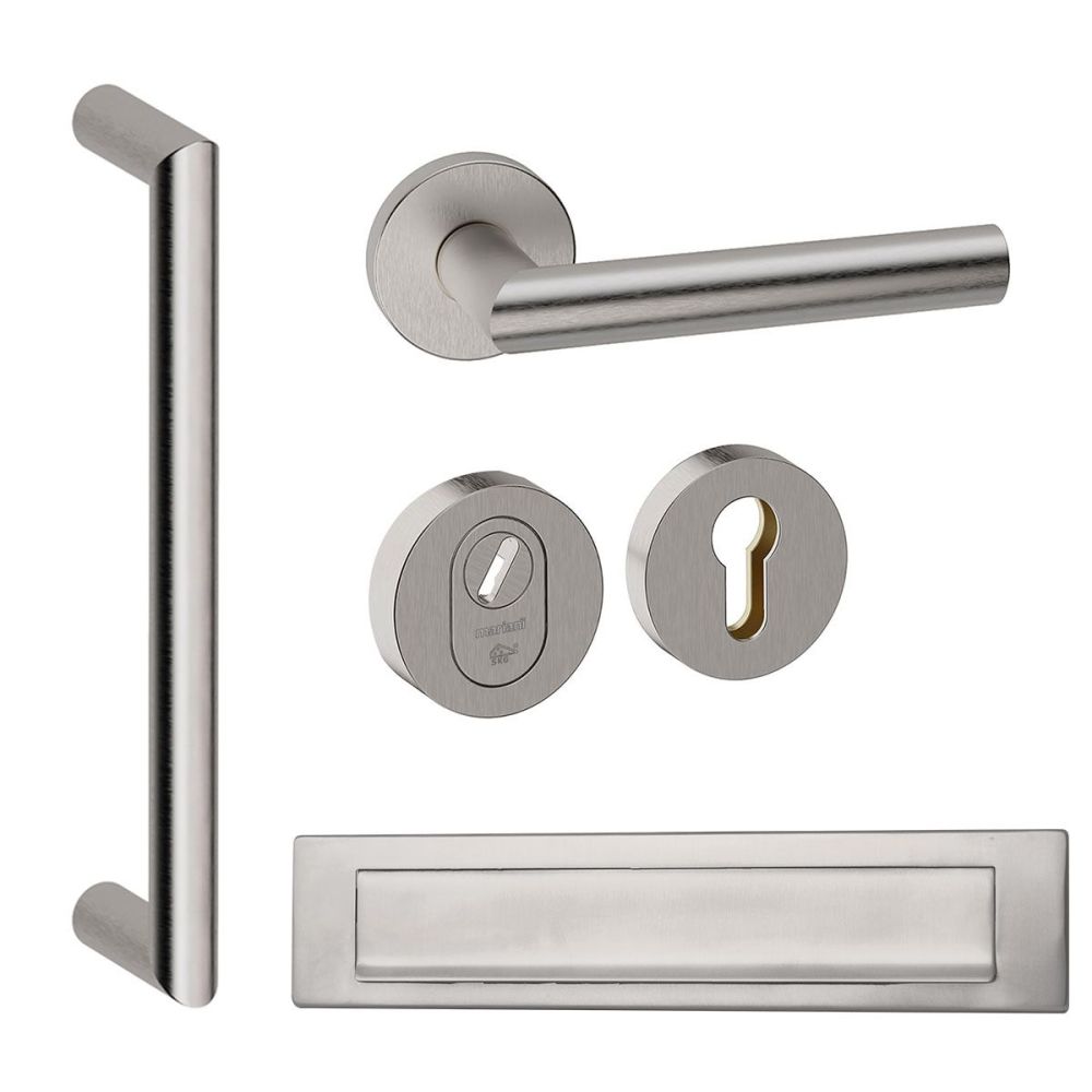 Voordeurset rond met greep Nairobi RVS anti-kerntrek SKG***