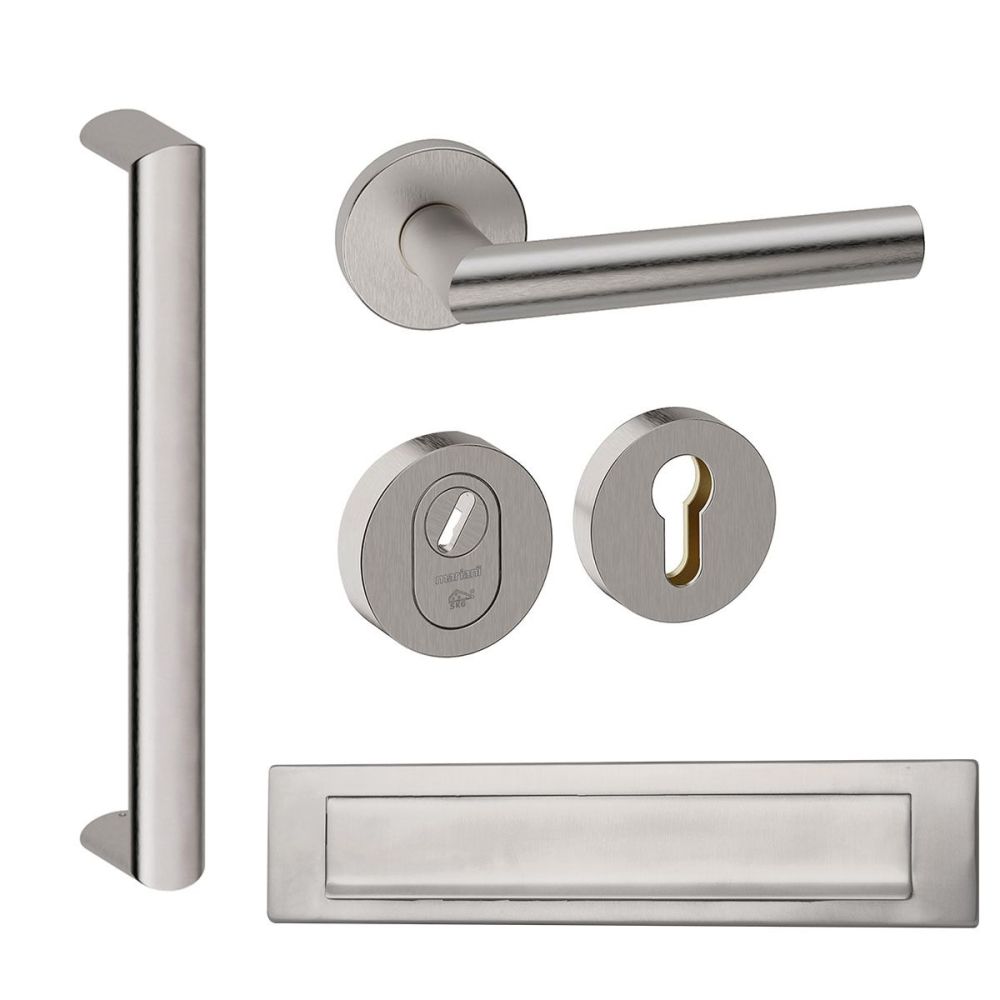 Voordeurset rond met greep Moskou RVS anti-kerntrek SKG***