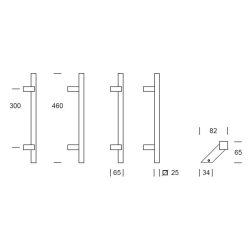 Voordeurset vierkant met greep RVS anti-kerntrek SKG***