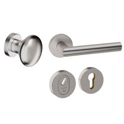 Voordeurset Attival 3-delig rond RVS met anti-kerntrek SKG***