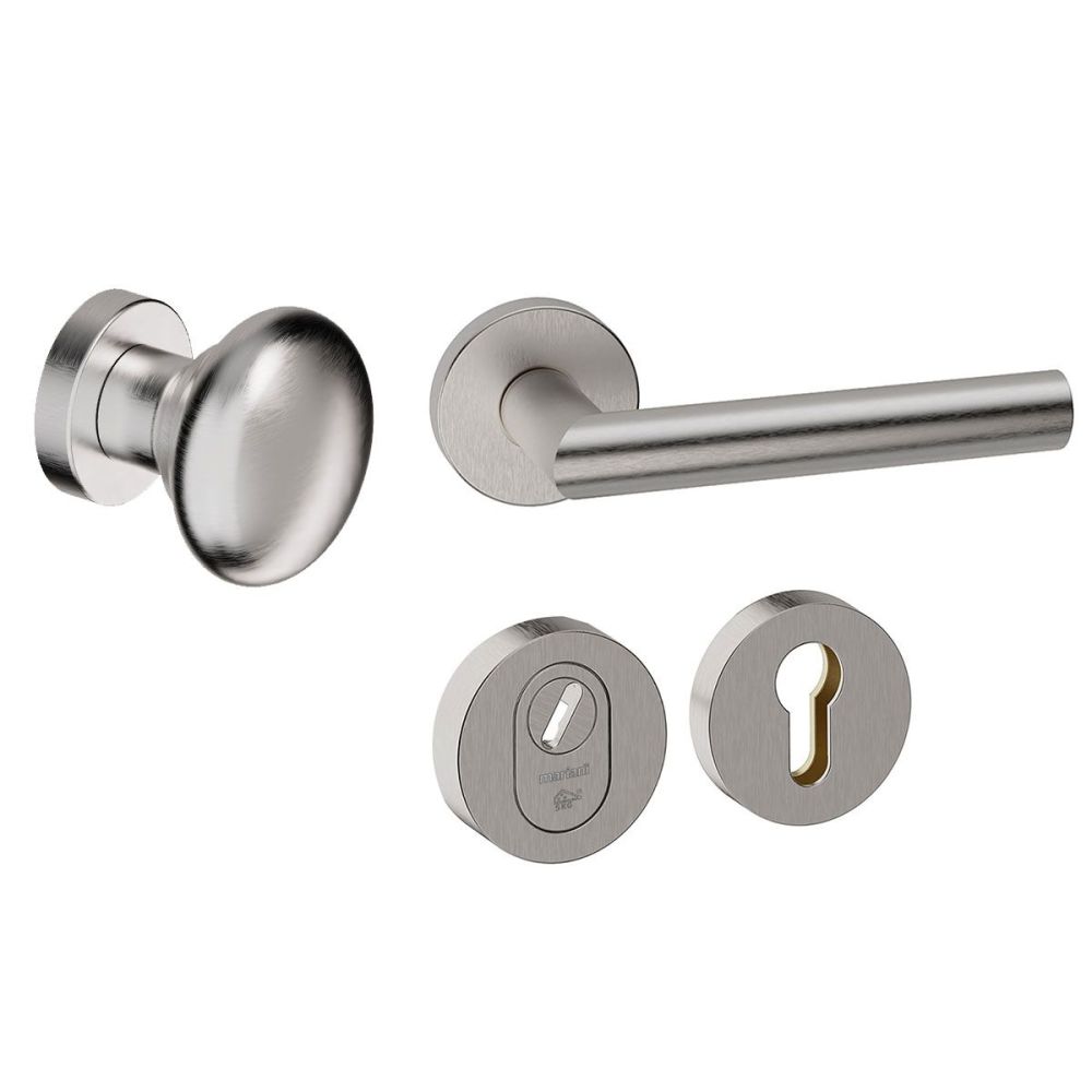 Voordeurset Attival 3-delig rond RVS met anti-kerntrek SKG***