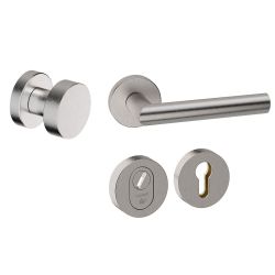 Voordeurset Piano 3-delig rond RVS met anti-kerntrek SKG***