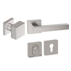 Voordeurset Quadro 50 3-delig vierkant RVS met anti-kerntrek SKG***