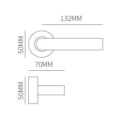 Voordeurset rond met greep 1160mm RVS anti-kerntrek SKG***