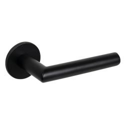 Deurkruk Lissabon op rond rozet met toiletsluiting zwart