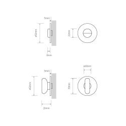 Deurkruk Lissabon op rond rozet met toiletsluiting zwart