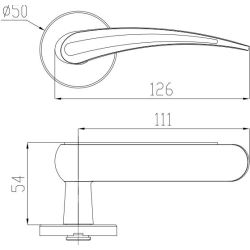 Deurkruk Tessa op rozet - zwart