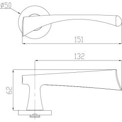 Deurkruk Infinity op rozet - zwart