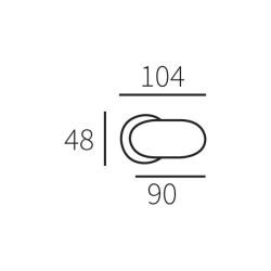 Gatdeel rechts knopkruk Golf op rond rozet - messing getrommeld