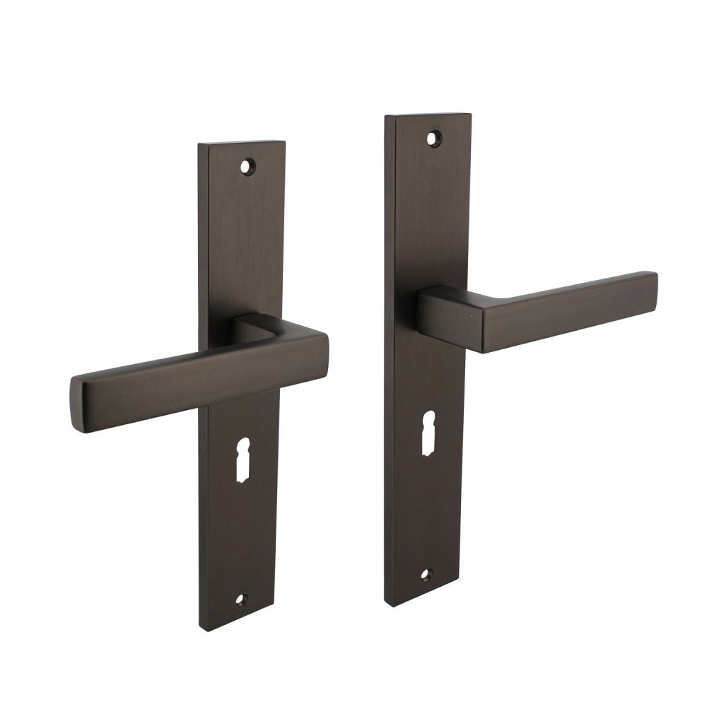 Deurkruk Hera op schild sleutelgat 56mm - antraciet