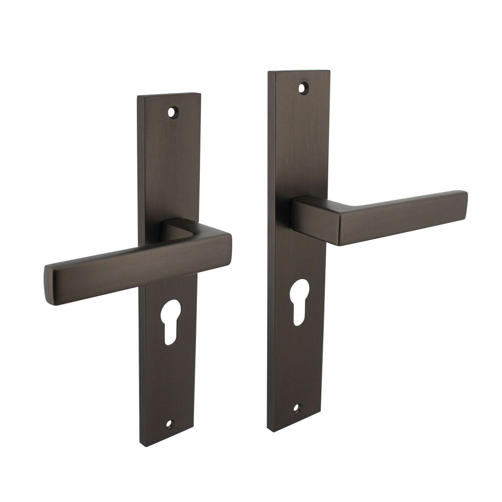 Deurkruk Hera op schild profielcilinder 55mm - antraciet