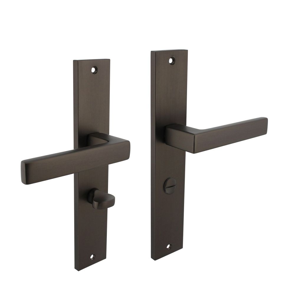 Deurkruk Hera op schild met toilet-/badkamersluiting - antraciet