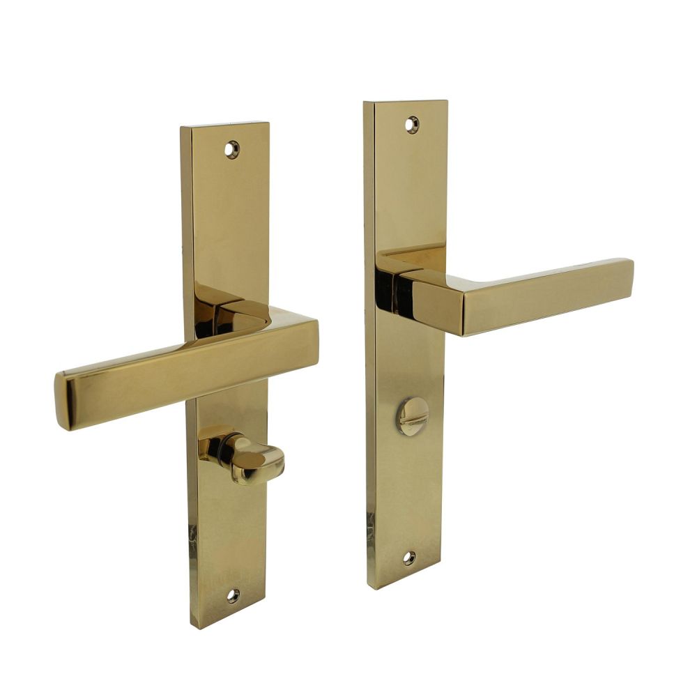 Intersteel Deurkruk Hera op schild met toilet-/badkamersluiting - PVD messing