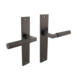 Deurkruk Bau-Stil op schild blind - antraciet