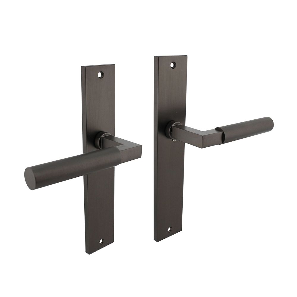 Deurkruk Bau-Stil op schild blind - antraciet