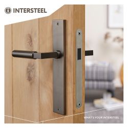 Intersteel Deurkruk Bau-Stil op schild blind - antraciet