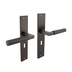 Deurkruk Bau-Stil op schild sleutelgat 56mm - antraciet