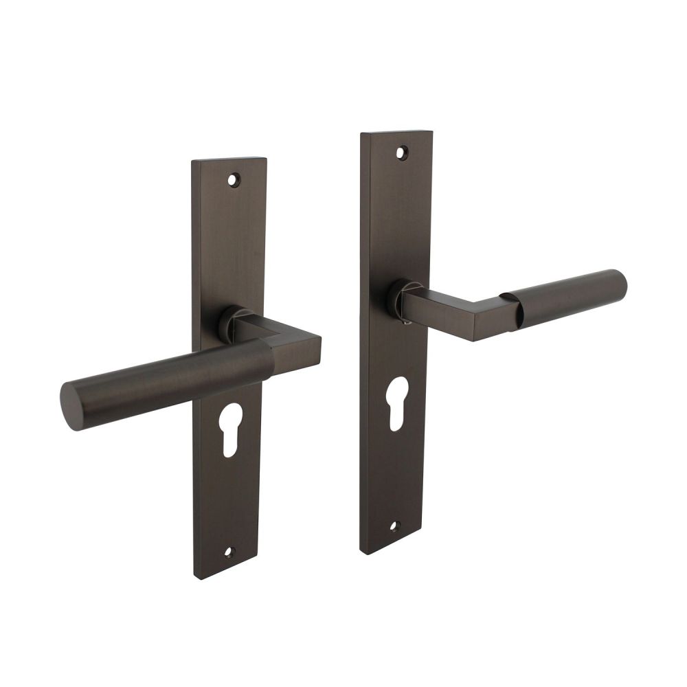 Deurkruk Bau-Stil op schild profielcilinder 55mm - antraciet