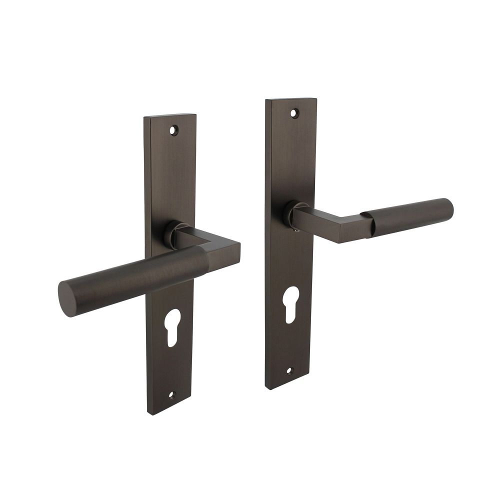 Deurkruk Bau-Stil op schild profielcilinder 72mm - antraciet