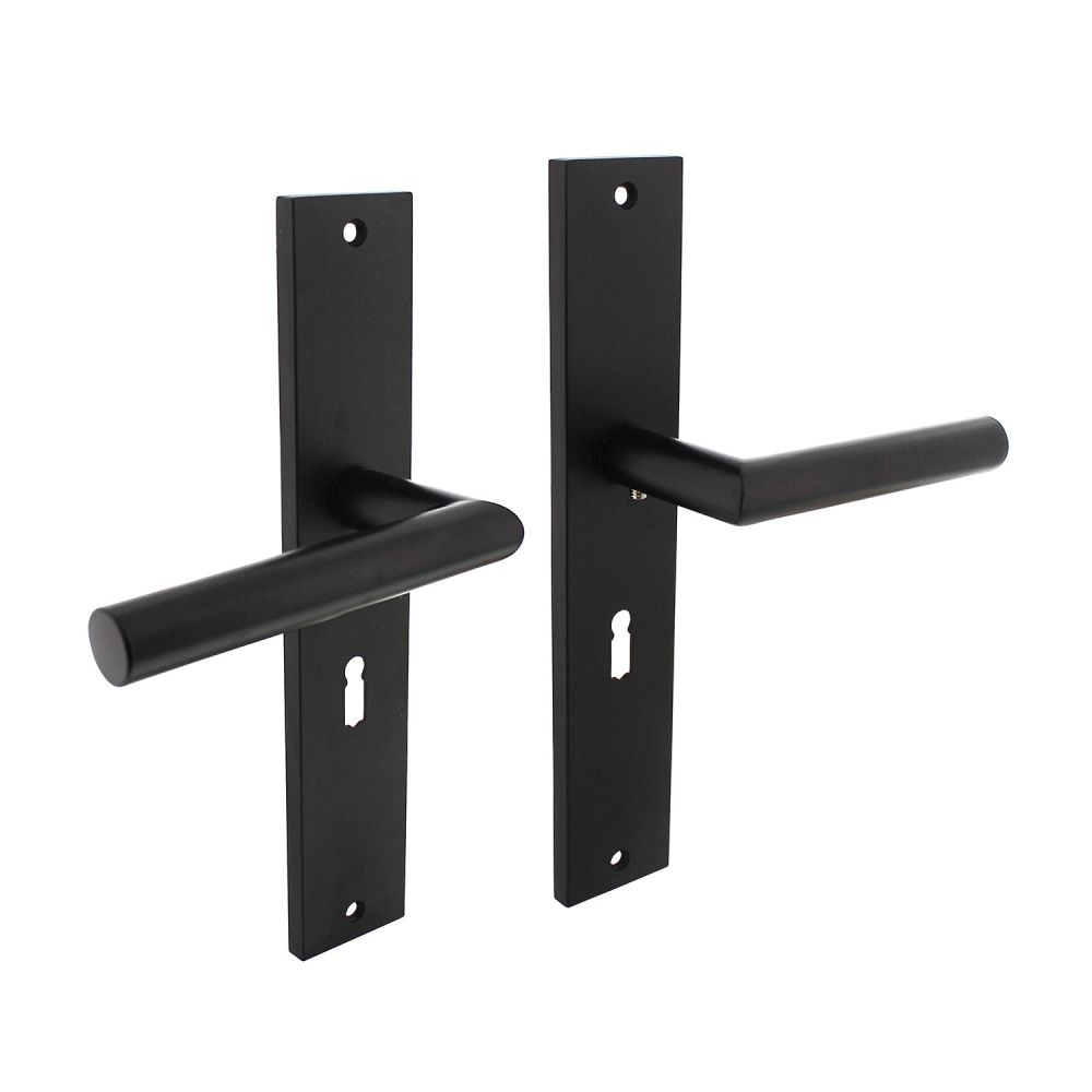 Intersteel Deurkruk Bastian op schild sleutelgat 56mm - mat zwart