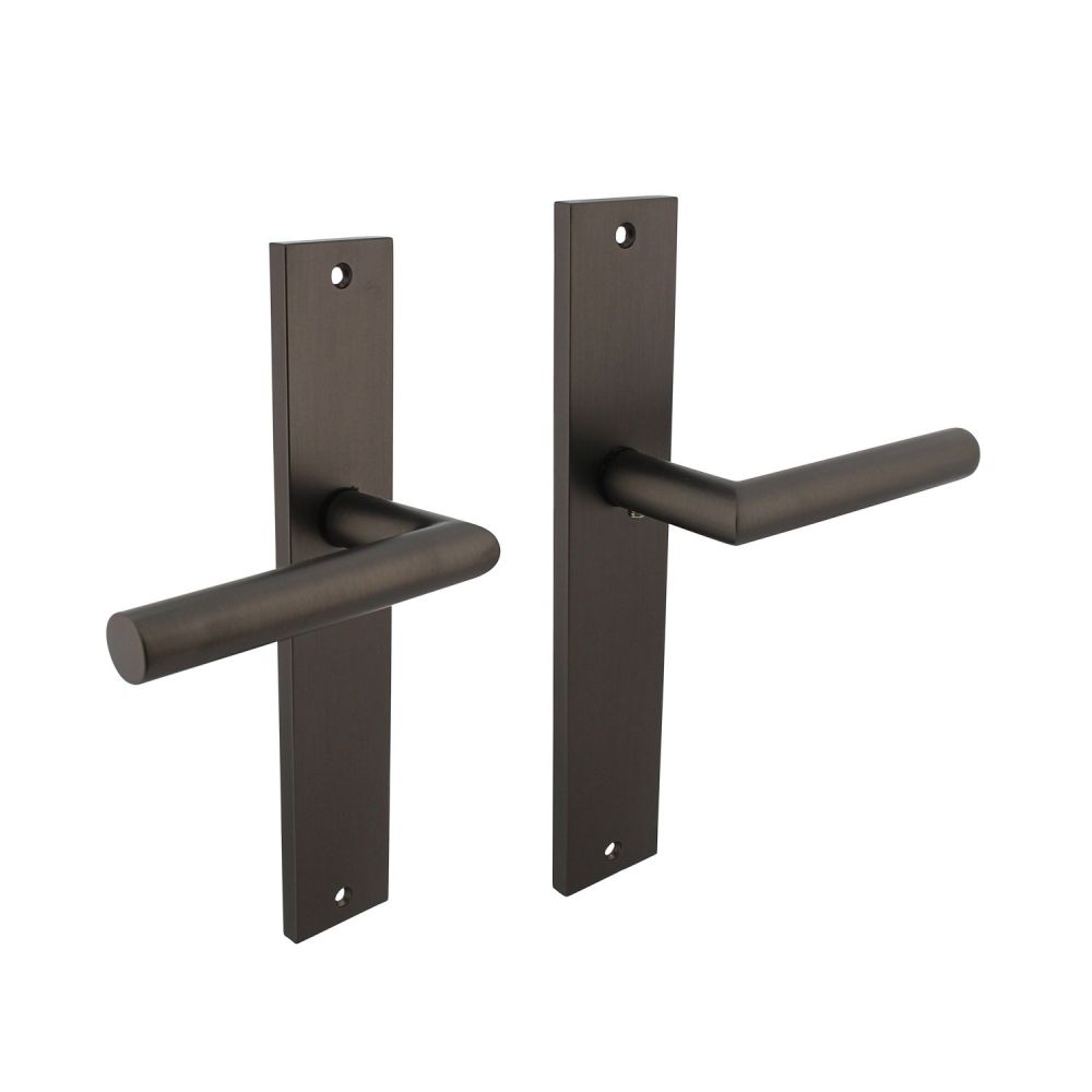 Deurkruk Bastian op schild blind - antraciet