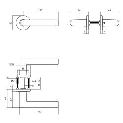 Intersteel Deurkruk Broome op rozet met nokken - aluminium