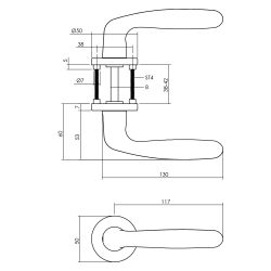 Intersteel Deurkruk Sigaar op rozet met nokken - aluminium