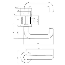 Intersteel Deurkruk Rond op rozet met nokken - aluminium