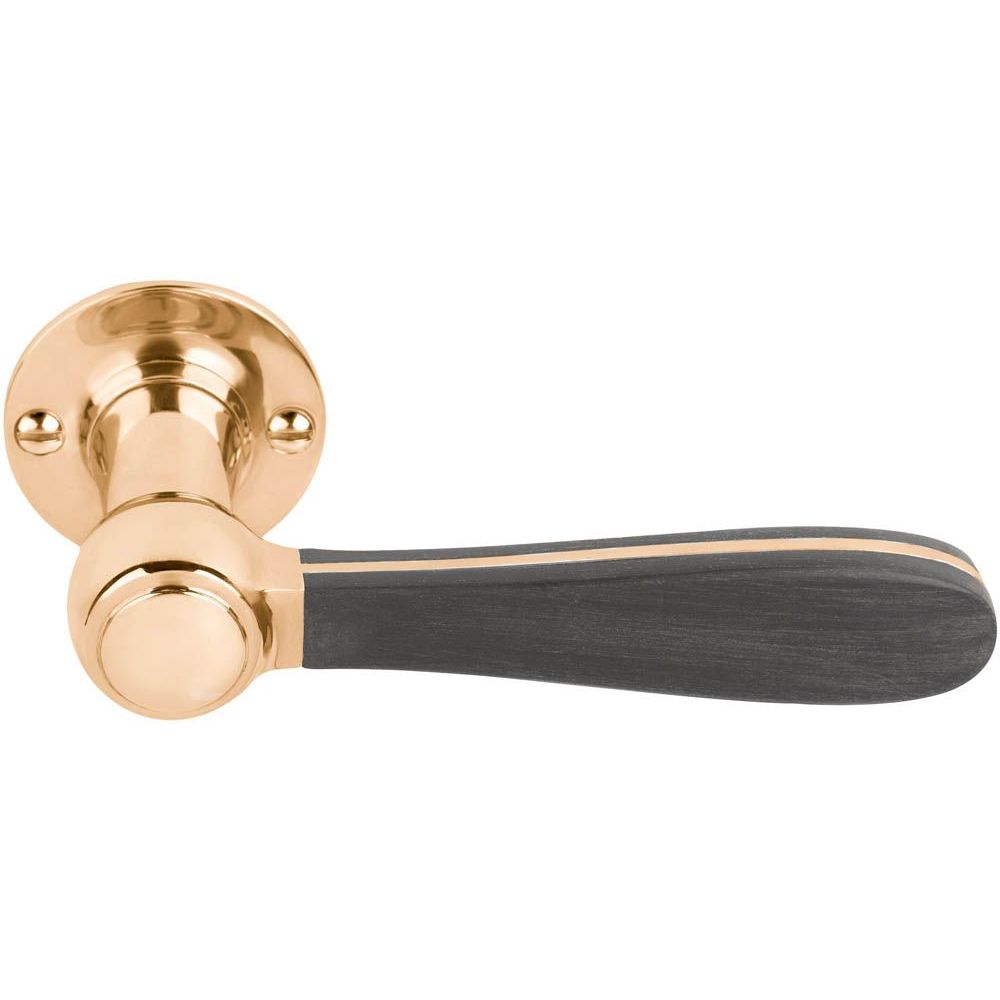 Deurkruk Lazaro Rosa-Violan BOSCO LZ100 ongeveerd op rozet - messing ongelakt/mat zwart